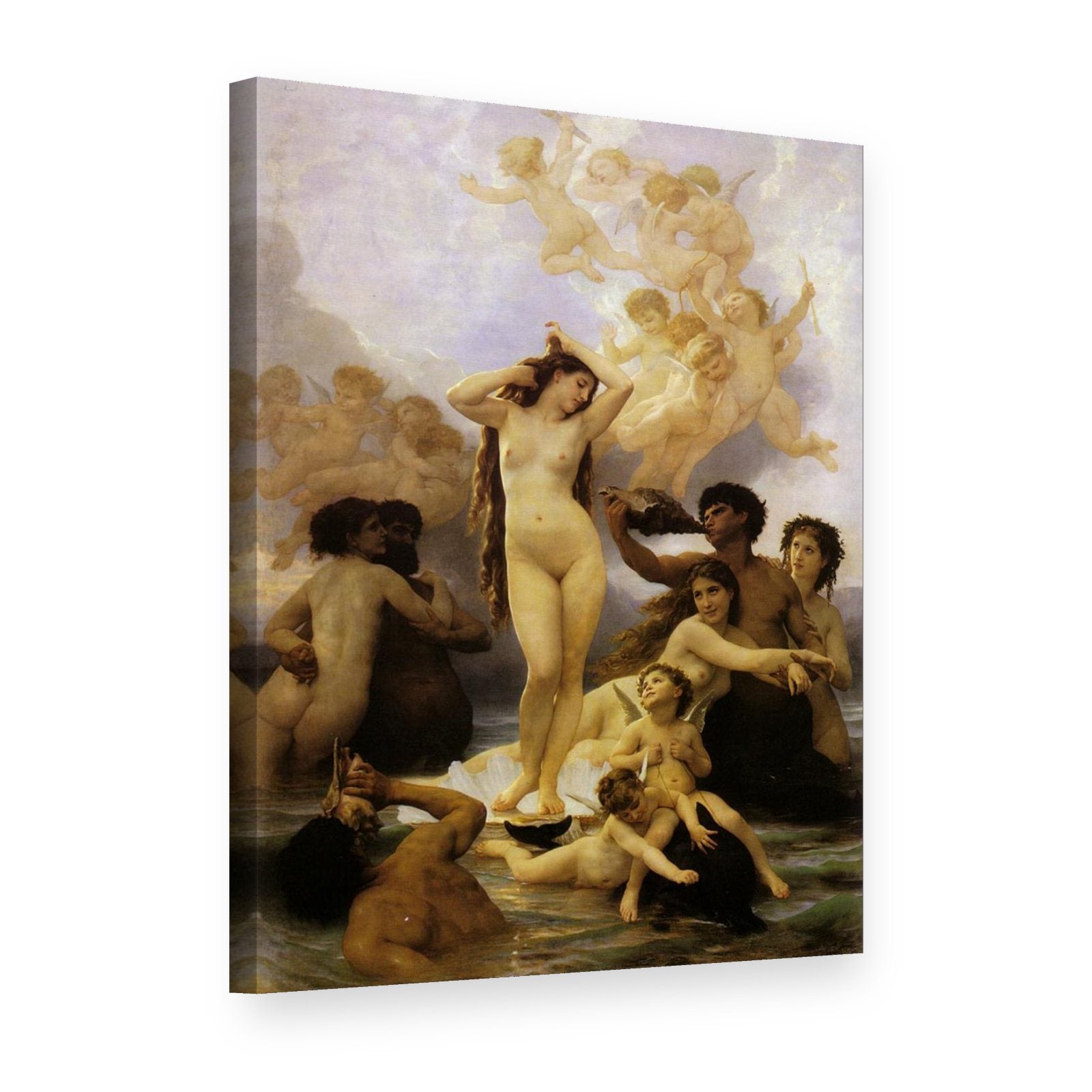 Tablou pe pânză Nașterea lui Venus – William Bouguereau, vedere 3D