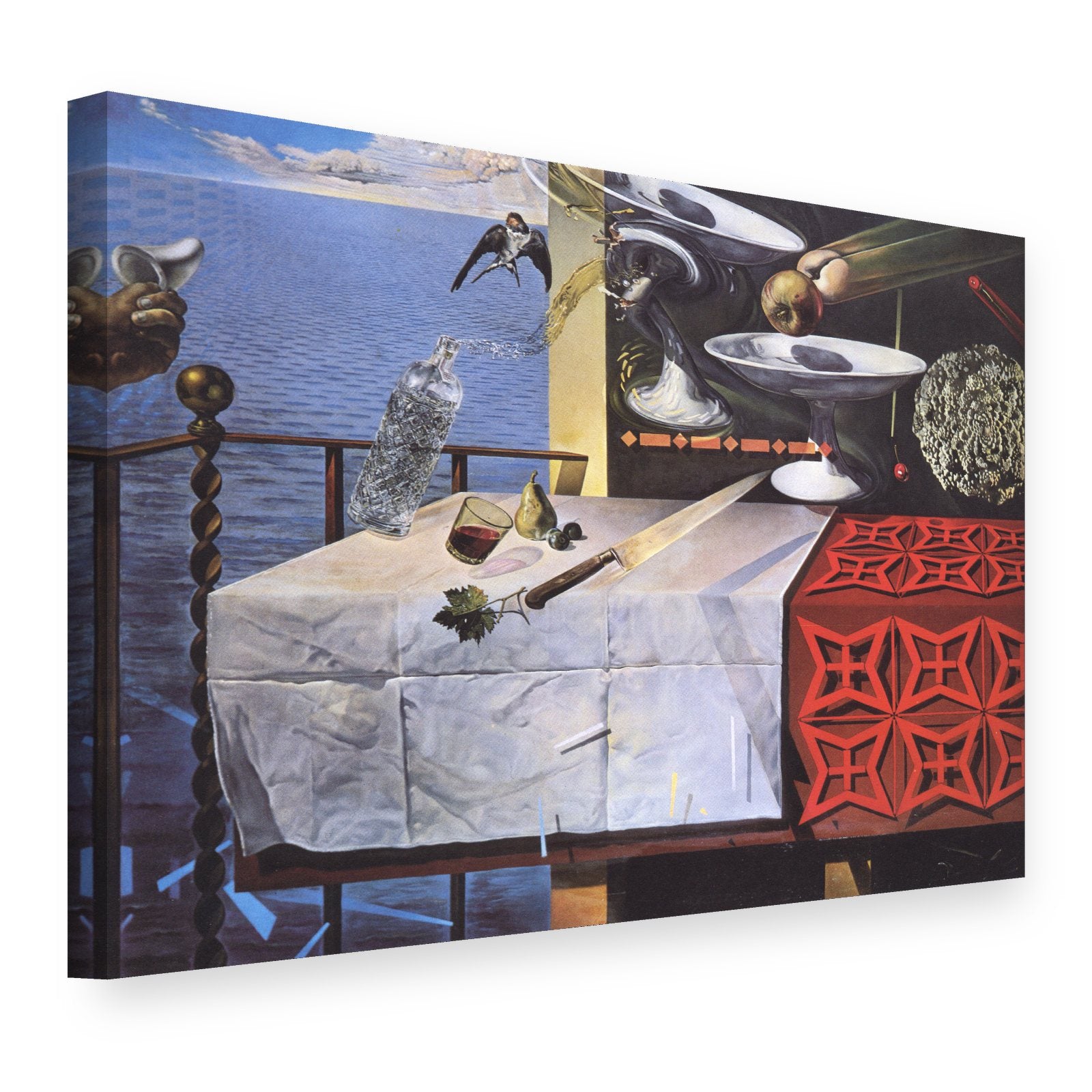 Tablou pe pânză Natură moartă vie – Salvador Dalí, vedere 3D