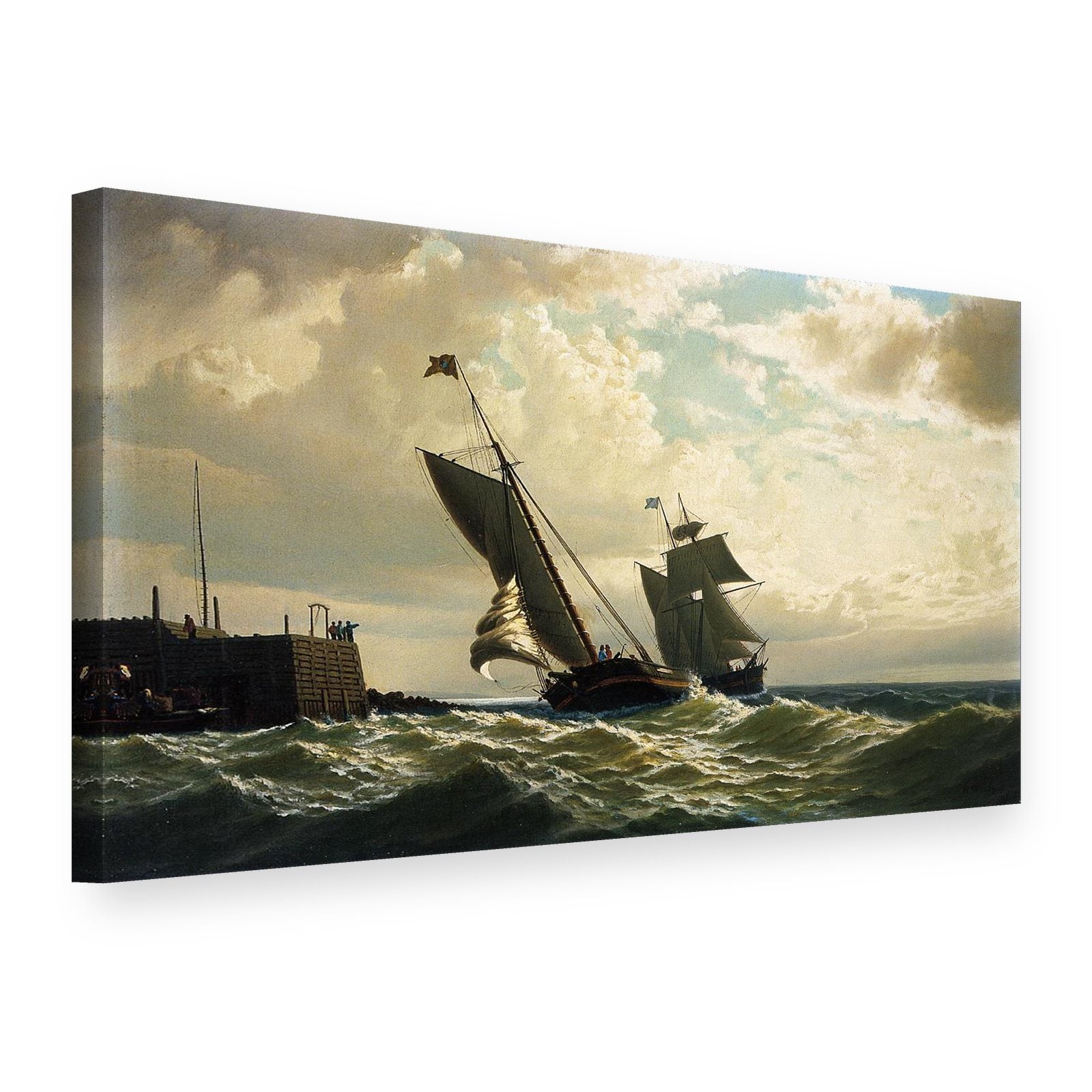 Tablou pe pânză Navă intrând în port – William Bradford, vedere 3D