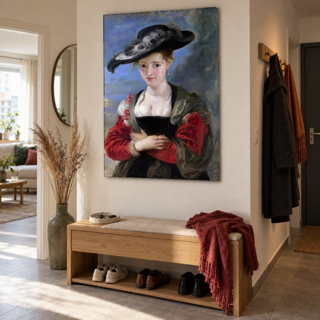 Tablou pe pânză Pălăria de paie – Peter Paul Rubens pe hol