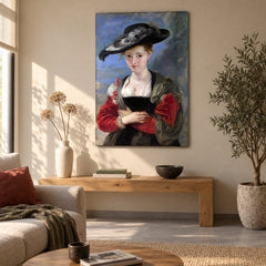 Tablou pe pânză Pălăria de paie – Peter Paul Rubens în living