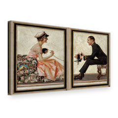Tablou pe pânză Păsări îndrăgostite – J. C. Leyendecker, vedere 3D