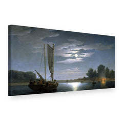 Tablou pe pânză Pescari pe mare – Fitz Henry Lane, vedere 3D