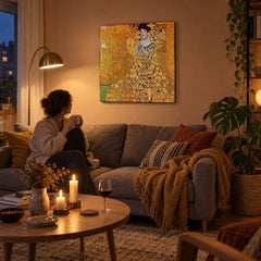 Tablou pe pânză Portretul Adelei Bloch-Bauer – Gustav Klimt în living