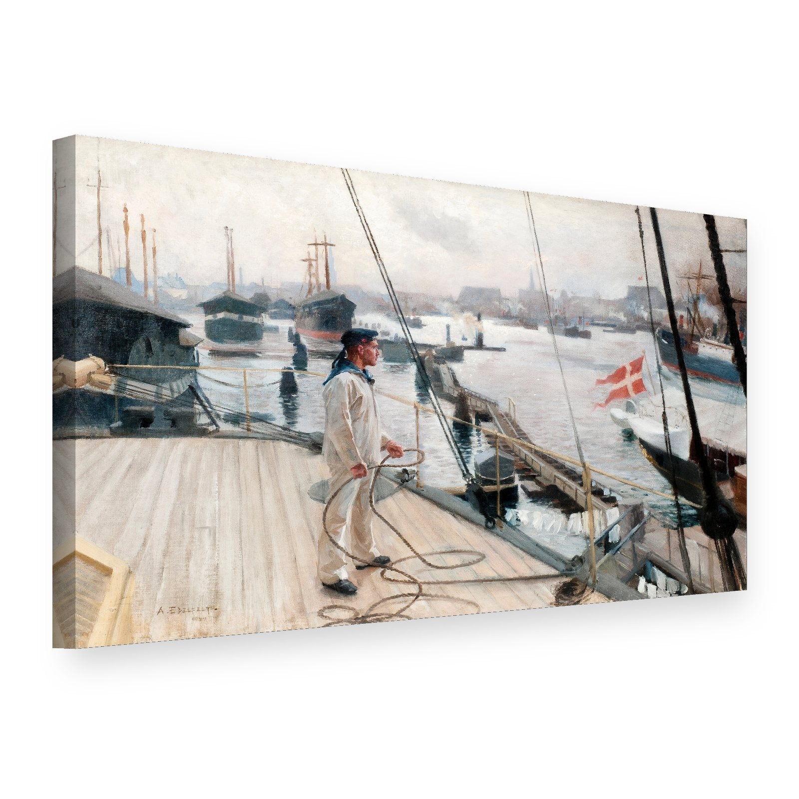 Tablou pe pânză Portul din Copenhaga – Albert Edelfelt, vedere 3D