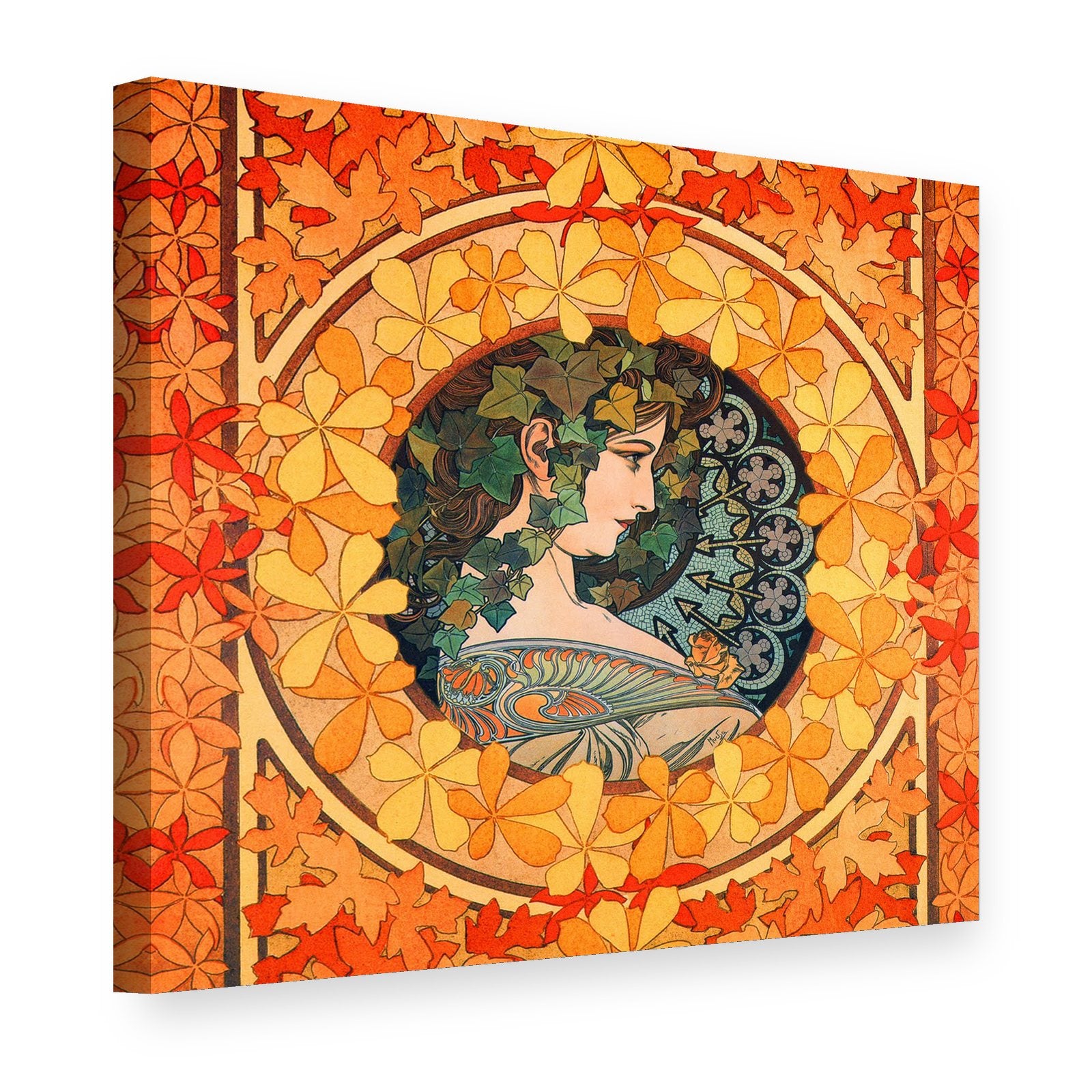 Tablou pe pânză Primăvara – Alfons Mucha, vedere 3D