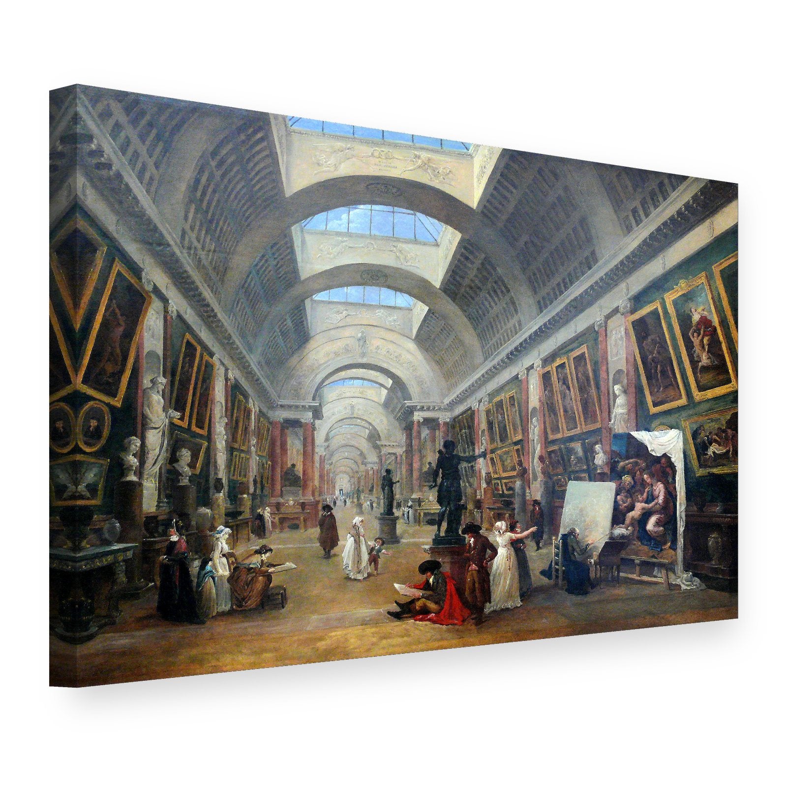 Tablou pe pânză Proiect pentru Marea Galerie de la Luvru – Hubert Robert, vedere 3D