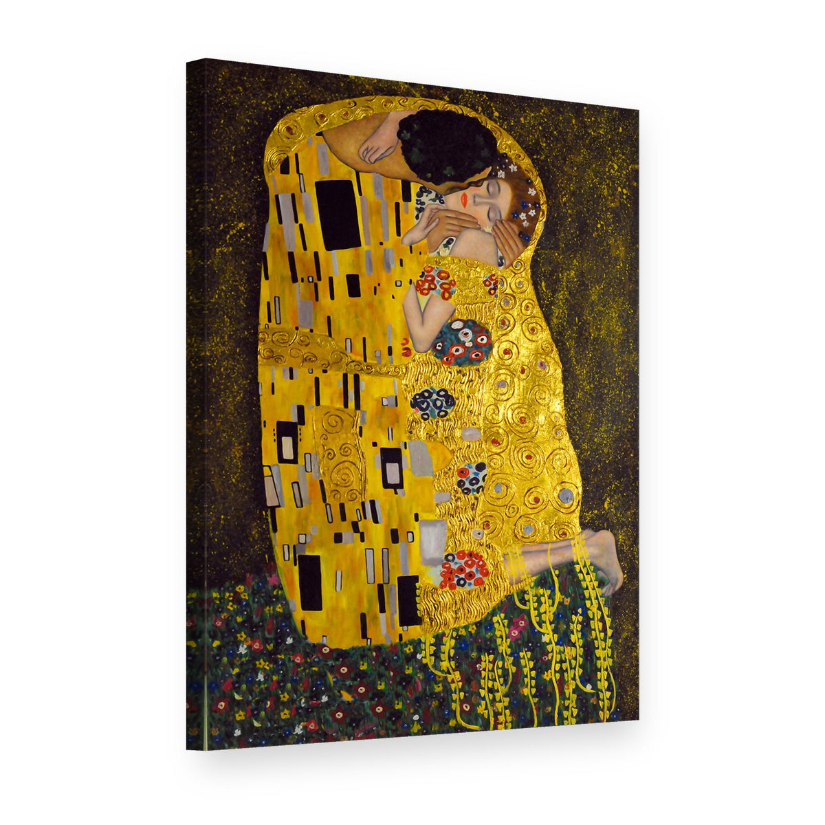 Tablou pe pânză Sărutul – Gustav Klimt, vedere 3D