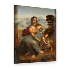 Tablou pe pânză Sfânta Familie cu Sfânta Ana – Leonardo da Vinci, vedere 3D