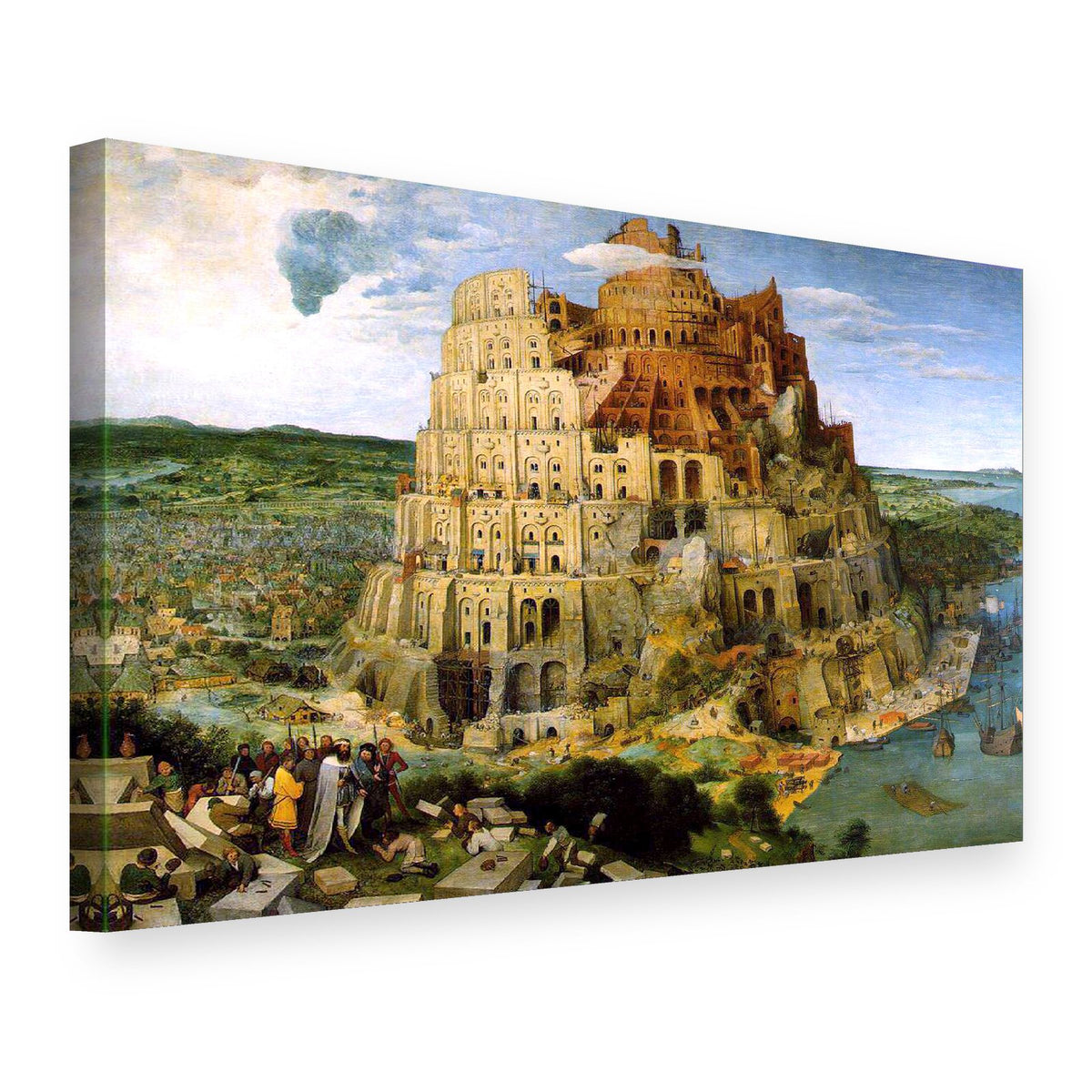 Tablou pe pânză Turnul Babel – Pieter Bruegel, vedere 3D