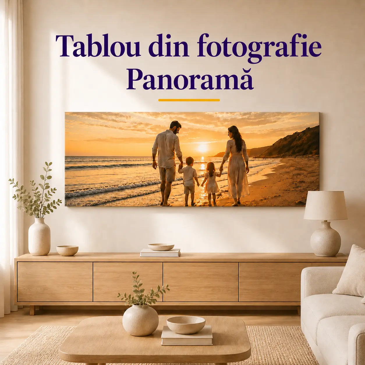 Tablou personalizat pe pânză – panoramă, fotografie pe canvas pentru sufragerie