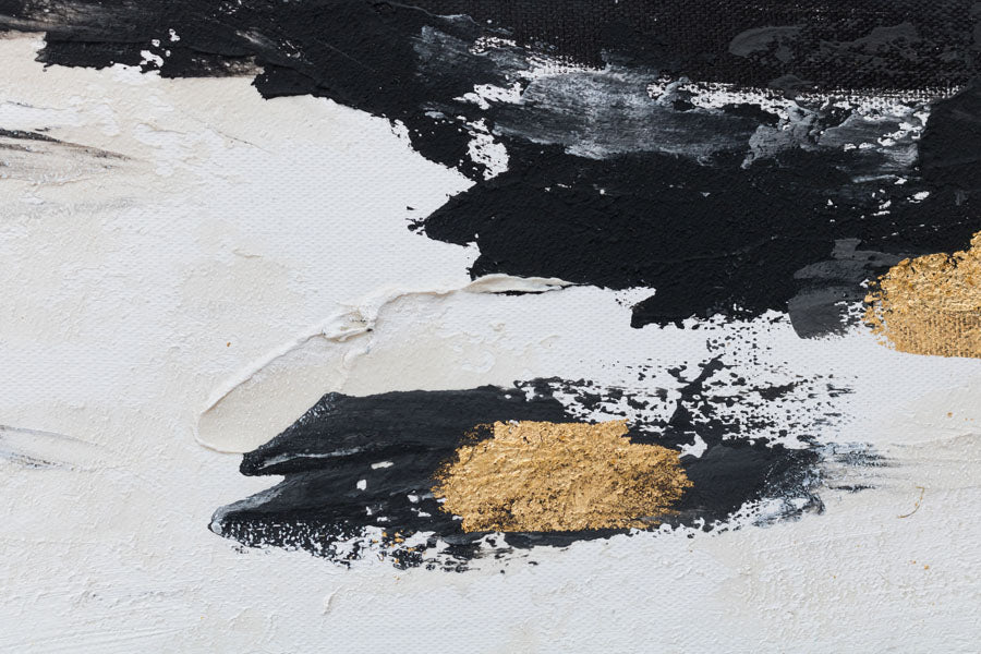 Pictat manual tablou pe pânză în alb-gri nuanțe, atmosferă sofisticată, minimalism, potrivit pentru birou | Tablou pictat de perete ABSTRACT – produs, vedere 4