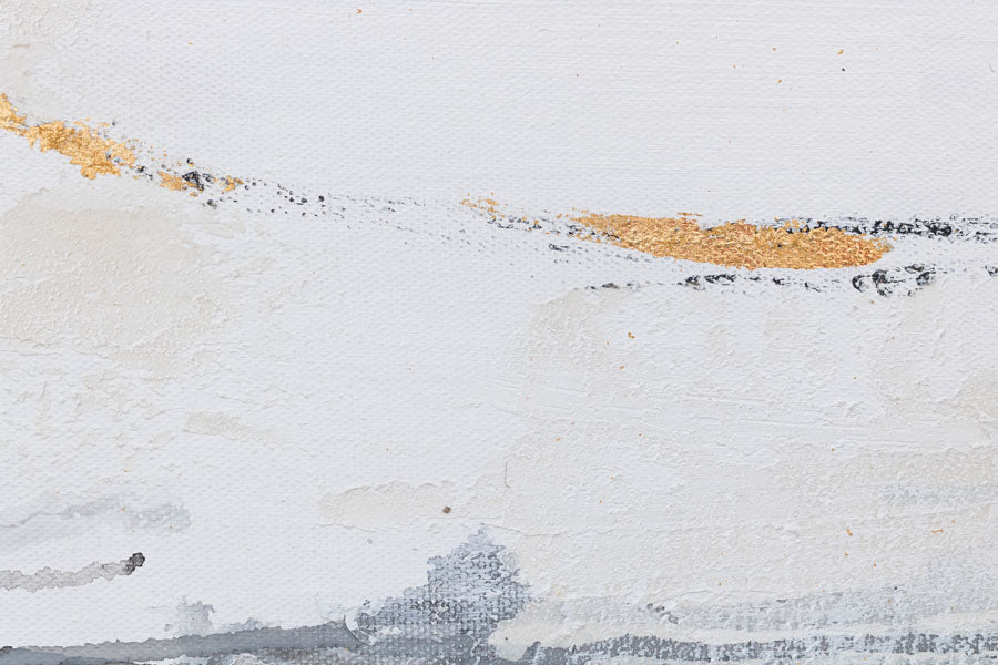 Pictat manual tablou pe pânză în alb-gri nuanțe, atmosferă sofisticată, minimalism, potrivit pentru birou | Tablou pictat de perete ABSTRACT – produs, vedere 5
