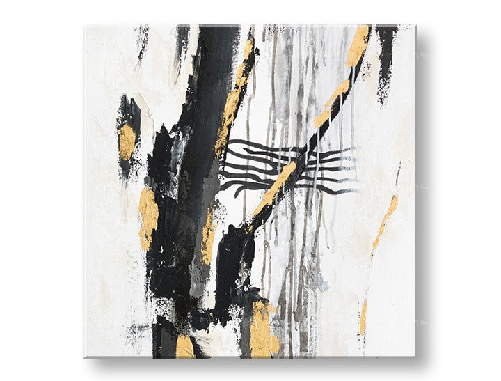 Pictat manual tablou pe pânză în alb-gri nuanțe | Tablou pictat de perete ABSTRACT, minimalism – previzualizare