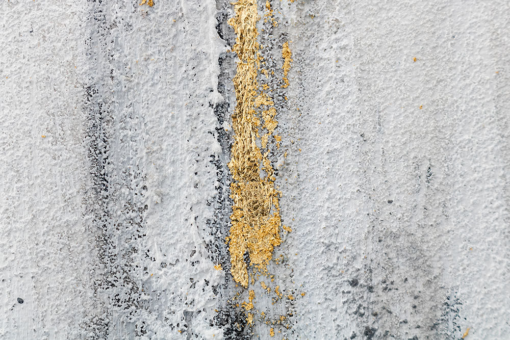 Pictat manual tablou pe pânză cu motivul pădure în alb-gri nuanțe, atmosferă elegantă, natură și minimalism, potrivit pentru birou | Tablou pictat de perete ABSTRACT – produs, vedere 4
