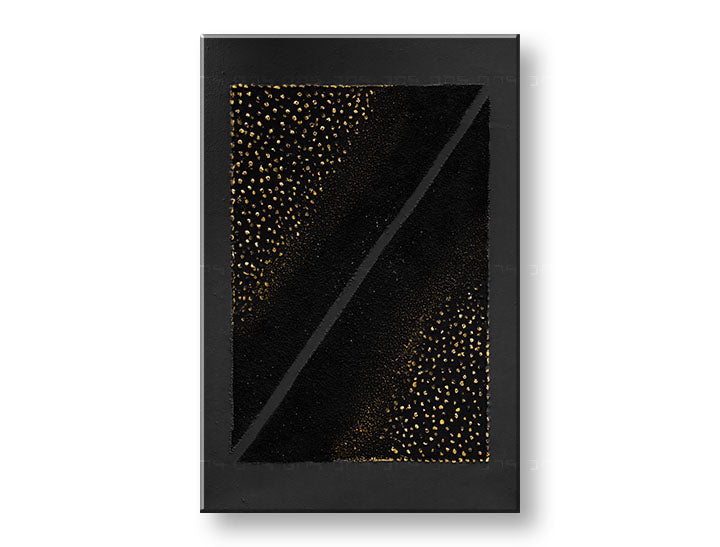 Pictat manual tablou pe pânză cu motivul textură abstractă în auriu-negru nuanțe, atmosferă elegantă, impresie de lux, potrivit pentru birou – principală