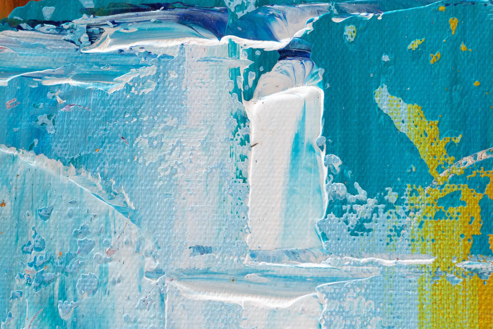 Pictat manual tablou pe pânză cu motivul personalitate celebră în violet-albastru nuanțe, atmosferă energică, viață urbană și contemplare, potrivit pentru birou – produs, vedere 2