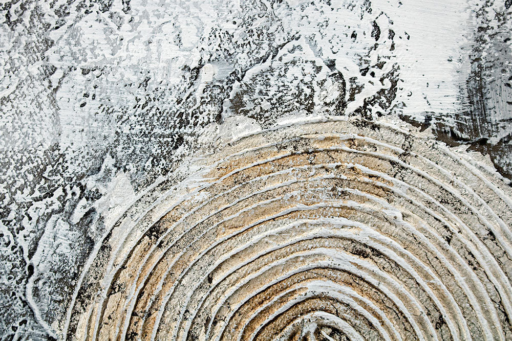 În stil scandinav tablou pe pânză cu motivul natură în alb-bej nuanțe, natură, potrivit pentru birou | Tablou pictat de perete ABSTRACT – produs, vedere 3