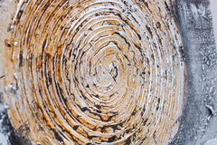 Pictat manual tablou pe pânză în alb-bej nuanțe, atmosferă liniștită, natură, potrivit pentru birou | Tablou pictat de perete ABSTRACT – produs, vedere 3