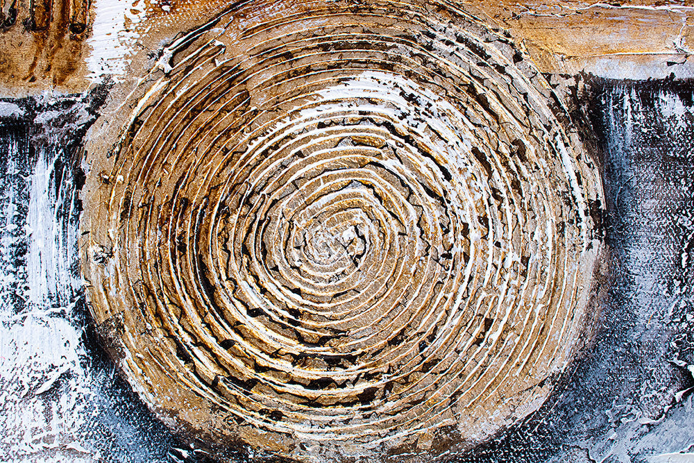 Pictat manual tablou pe pânză în alb-bej nuanțe, atmosferă liniștită, natură, potrivit pentru birou | Tablou pictat de perete ABSTRACT – produs