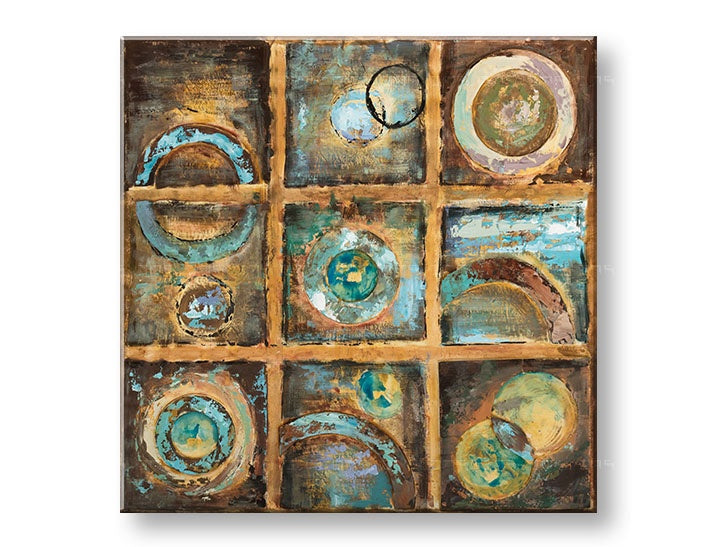 Pictat manual tablou cu motivul personalitate celebră în maro-albastru nuanțe | Tablou pictat de perete ABSTRACT, natură – previzualizare