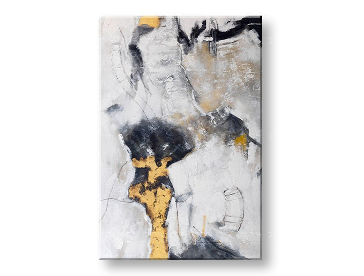 Modern tablou pe pânză în alb-gri nuanțe | Tablou pictat de perete ABSTRACT, minimalism, decorațiune de perete – previzualizare