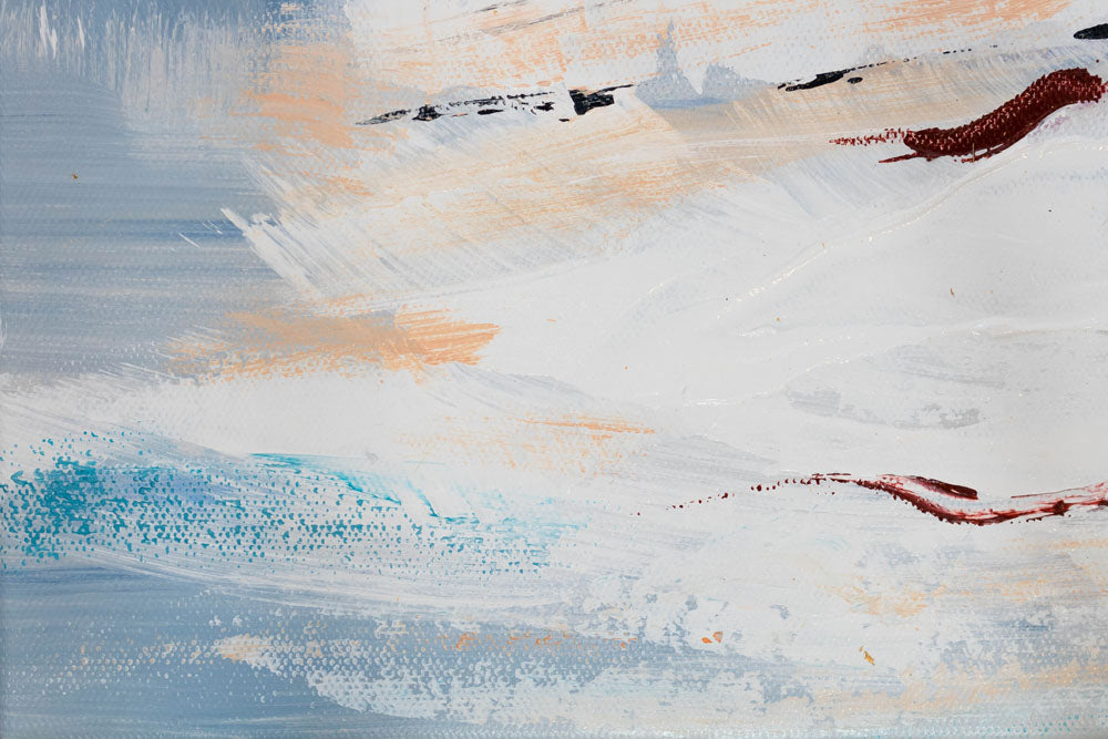 Pop art tablou pe pânză cu motivul ocean în alb-albastru nuanțe, atmosferă liniștită, potrivit pentru birou | Tablou pictat de perete ABSTRACT – produs, vedere 5