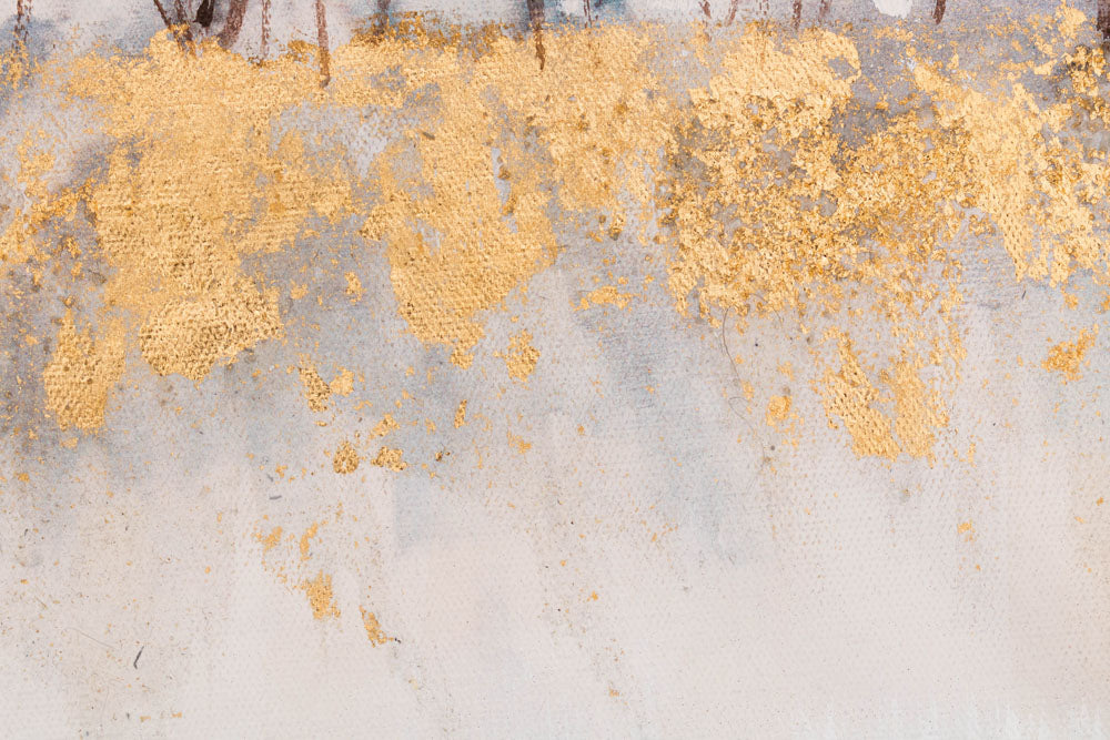 Pictat manual tablou pe pânză cu motivul copaci, pădure, peisaj, natură în alb-bej nuanțe, atmosferă liniștită, natură, potrivit pentru sufragerie – produs, vedere 3