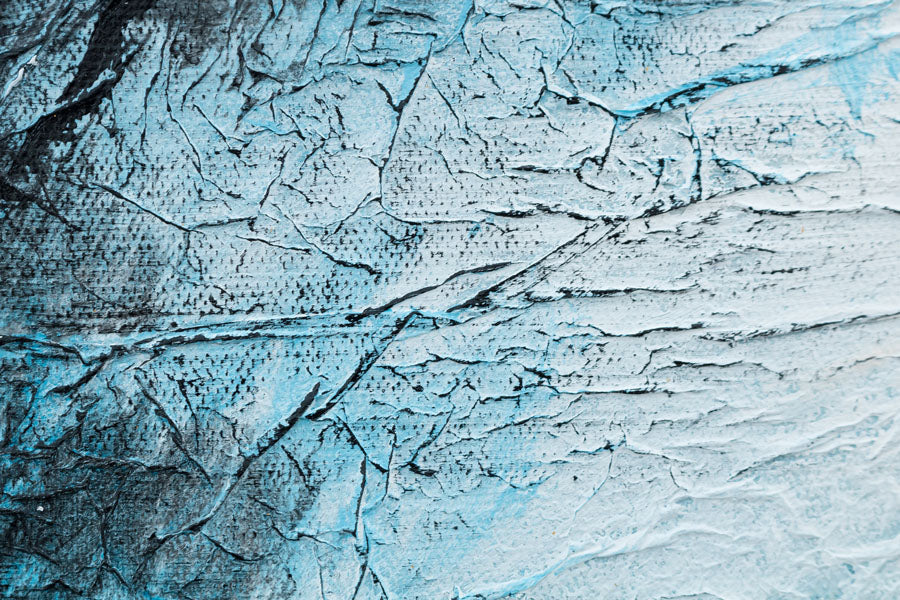 Modern tablou pe pânză în alb-turcoaz nuanțe, atmosferă liniștită | Tablou pictat de perete ABSTRACT, decorațiune de perete – produs