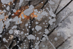 Pictat manual tablou pe pânză cu motivul lac, pădure, peisaj, hartă, natură în multicolor nuanțe, atmosferă liniștită, natură și singurătate, potrivit pentru dormitor – produs