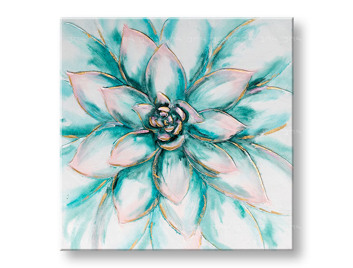 În stil scandinav tablou pe pânză cu motivul floare, flori, hartă, natură în alb-albastru nuanțe, atmosferă liniștită, natură, potrivit pentru birou de lucru – principală