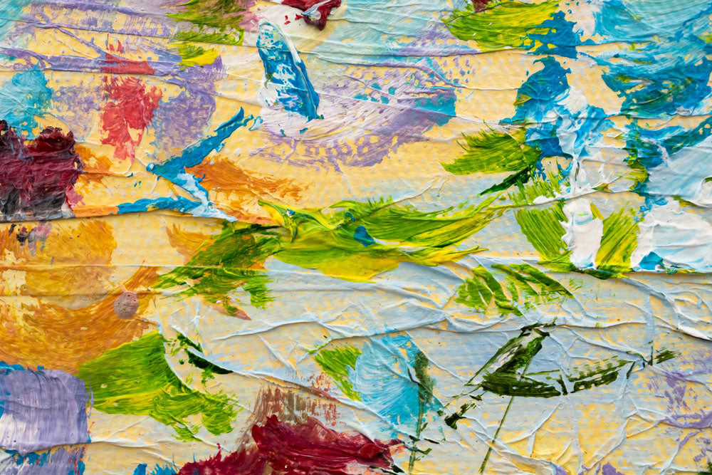 În stil boho tablou pe pânză cu motivul FLORI VO VAZE, flori, vază, natură în multicolor nuanțe, atmosferă veselă, atmosferă de primăvară și natură – produs, vedere 4