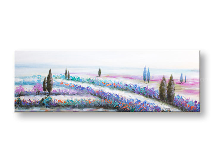 Pictat manual tablou pe pânză cu motivul PAJIȘTE, cer, flori, natură, animal în multicolor nuanțe, atmosferă liniștită, natură și atmosferă de primăvară – principală