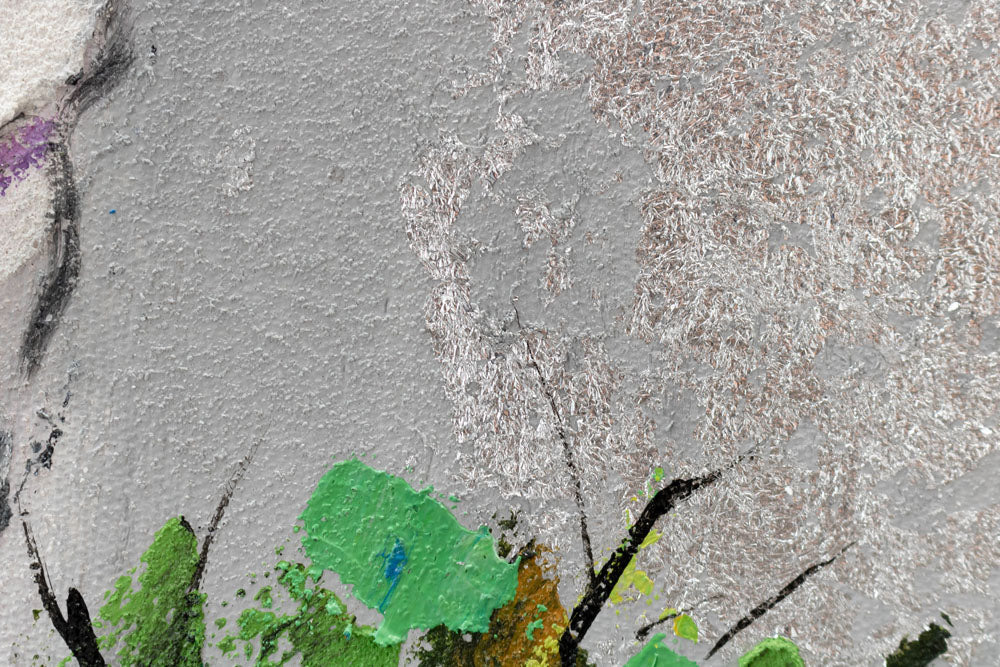 Pop art tablou pe pânză cu motivul PĂUN, pasăre în alb-albastru nuanțe, atmosferă elegantă, natură și eleganță, potrivit pentru hol | Tablou pictat de perete PĂUN – produs, vedere 3