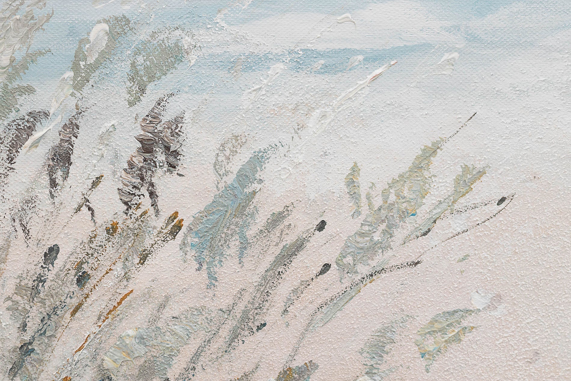 În stil scandinav tablou pe pânză cu motivul plajă, ocean, hartă, natură în alb-bej nuanțe, atmosferă liniștită, natură și viață la mare – produs, vedere 4