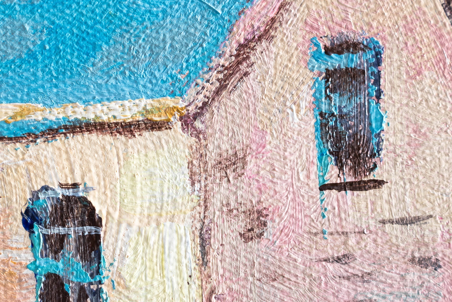 În stil scandinav tablou pe pânză cu motivul potecă, flori, copaci, hartă, natură în alb-bej nuanțe, atmosferă liniștită, potrivit pentru sufragerie – produs, vedere 6