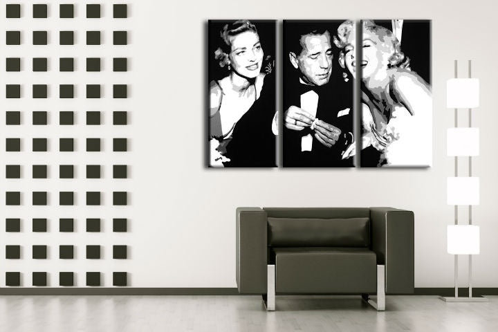 Pictat manual tablou cu motivul AL Bogard în negru-alb nuanțe | POP Art pictat manual tablou AL Bogard, glorie – previzualizare