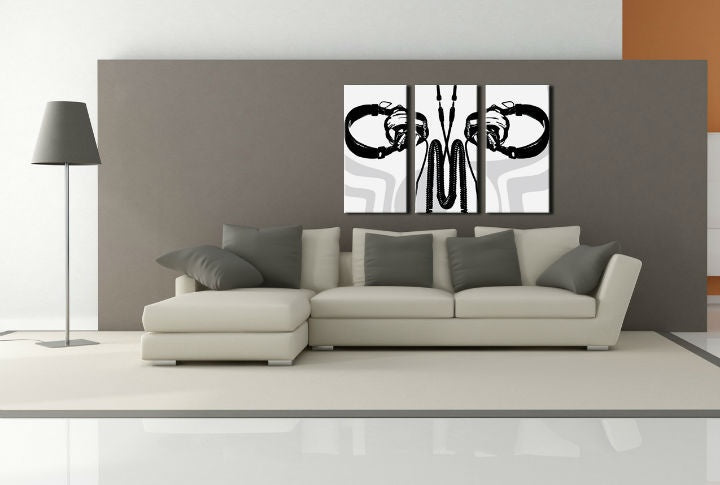 Pop art tablou cu motivul DJ, natură în alb-gri nuanțe | POP Art pictat manual tablou DJ, minimalism – previzualizare