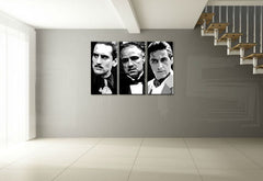 Pictat manual tablou cu motivul GODFATHER în negru-alb nuanțe | POP Art pictat manual tablou GODFATHER, familie și forță și putere – previzualizare