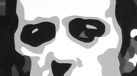 Pictat manual tablou pe pânză cu motivul GODFATHER, ceașcă de cafea în negru-alb nuanțe, forță și putere și lumea filmului | POP Art pictat manual tablou GODFATHER – produs, vedere 2