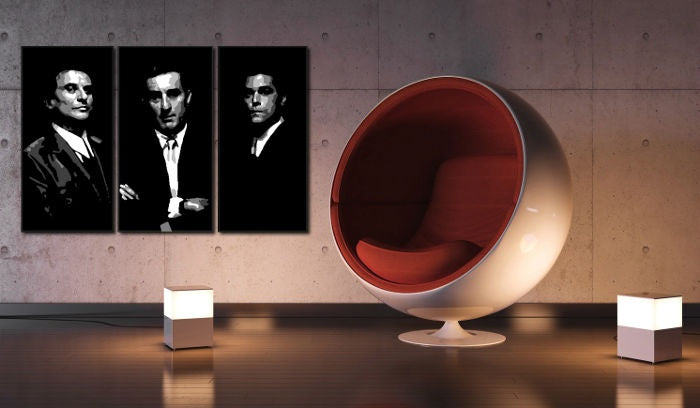 Pictat manual tablou cu motivul Goodfellas în negru-alb nuanțe | POP Art pictat manual tablou Goodfellas, forță și putere – previzualizare