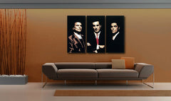 Pop art tablou pe pânză cu motivul Goodfellas în alb-maro nuanțe agățat în interiorul sufragerie, iconografie | POP Art pictat manual tablou Goodfellas – interior
