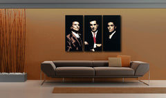 Pictat manual tablou pe pânză cu motivul Goodfellas în negru-alb nuanțe, forță și putere și lumea filmului | POP Art pictat manual tablou Goodfellas – principală