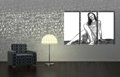 Pop art tablou cu motivul Kate Moss, natură în alb-negru nuanțe | POP Art pictat manual tablou Kate Moss, frumusețe – previzualizare