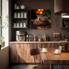 Modern tablou pe pânză cu motivul Pražený Plăcere, hartă, natură în alb-maro nuanțe, atmosferă confortabilă, potrivit pentru bucătărie | De cafea tablouri pentru bucătărie Pražený Plăcere – produs