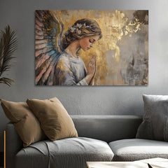 tablou cu îngeri într-un living modern – mockup interior, Papilora.