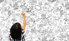 Modern tablou pe pânză cu motivul copil, fată, peisaj, motiv pentru copii, natură în alb-negru nuanțe agățat în interiorul cameră de copii – interior