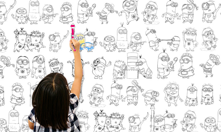 Modern tablou pe pânză cu motivul fată, peisaj, motiv pentru copii, animal în alb-negru nuanțe agățat în interiorul cameră de copii, copilărie și creativitate – interior