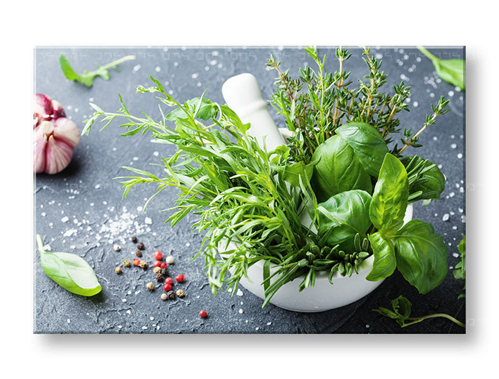 Clasic tablou pe pânză cu motivul ZELENINA în alb-verde nuanțe, atmosferă proaspătă, potrivit pentru bucătărie | Tablou de perete ZELENINA_061-11 – principală