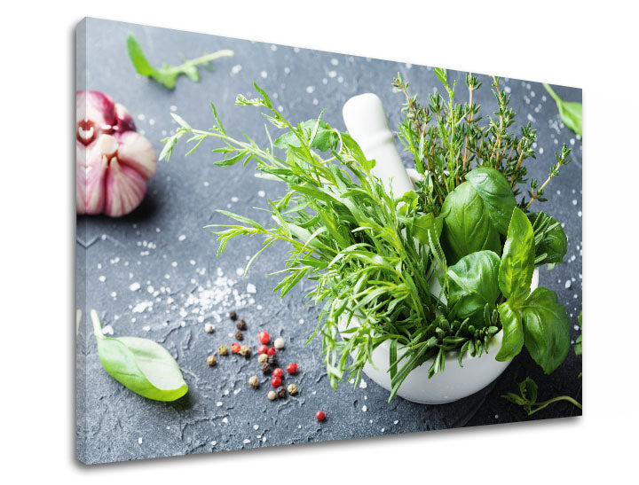 Clasic tablou pe pânză cu motivul ZELENINA în alb-verde nuanțe, atmosferă proaspătă, potrivit pentru bucătărie | Tablou de perete ZELENINA_061-11 – produs